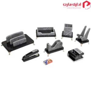 ست رومیزی مدیریتی 8 تیکه قائم کد 308P رنگ طوسی سنگی